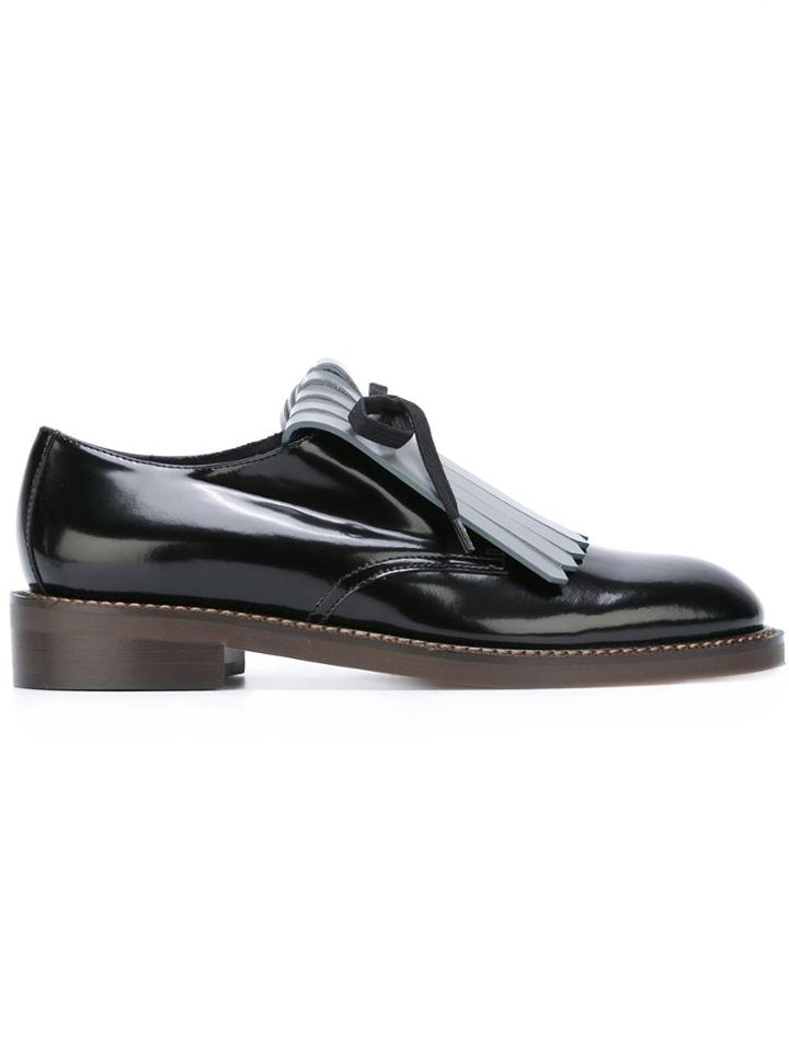 Marni Fringed Loafers - Black