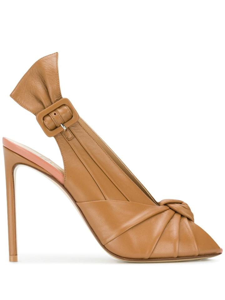 Francesco Russo Knot Front Slingback Sandals - Neutrals