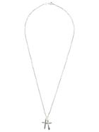 Northskull Enameled Cross Necklace - Silver