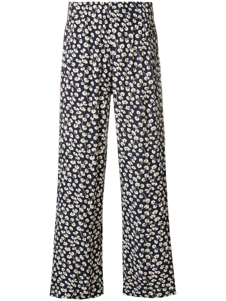 Ganni Printed Trousers - Blue
