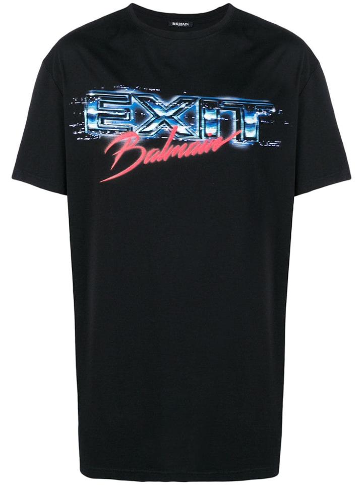 Balmain Oversized Printed T-shirt - Black