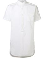 Lardini High Frayed Neck Shirt, Men's, Size: Large, White, Cotton