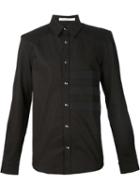Givenchy Striped Applique Shirt, Men's, Size: Large, Black, Cotton/spandex/elastane