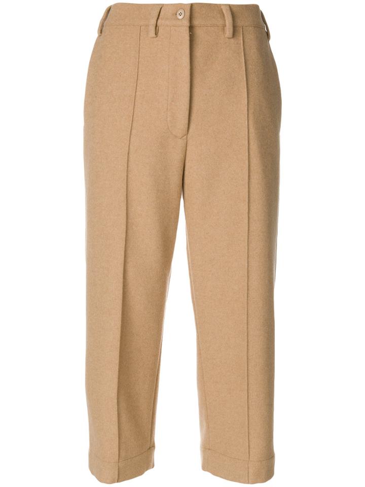 Mm6 Maison Margiela Cropped Suit Pants - Nude & Neutrals