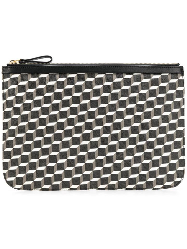 Pierre Hardy Geometric Print Clutch Bag - Black