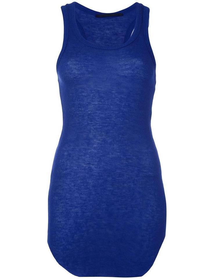 Haider Ackermann Classic Tank Top, Size: Large, Blue, Nylon/viscose/wool/virgin Wool