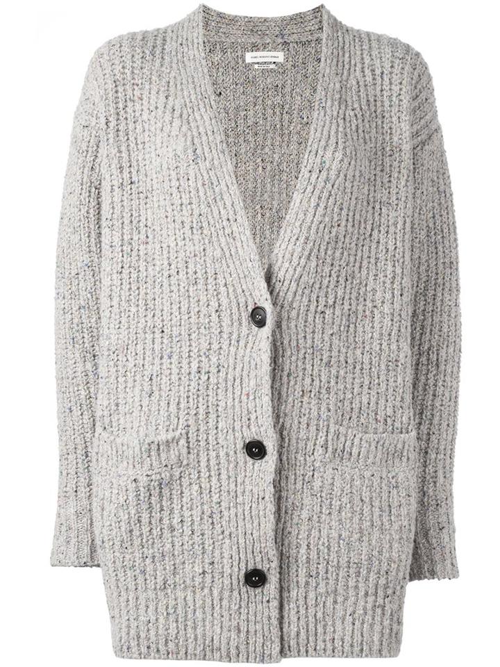 Isabel Marant Étoile Ribbed Cardigan, Women's, Size: 38, Nude/neutrals, Wool/acrylic/polyester/spandex/elastane