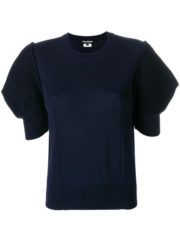 Junya Watanabe Comme Des Garçons Fitted Knitted Top - Blue