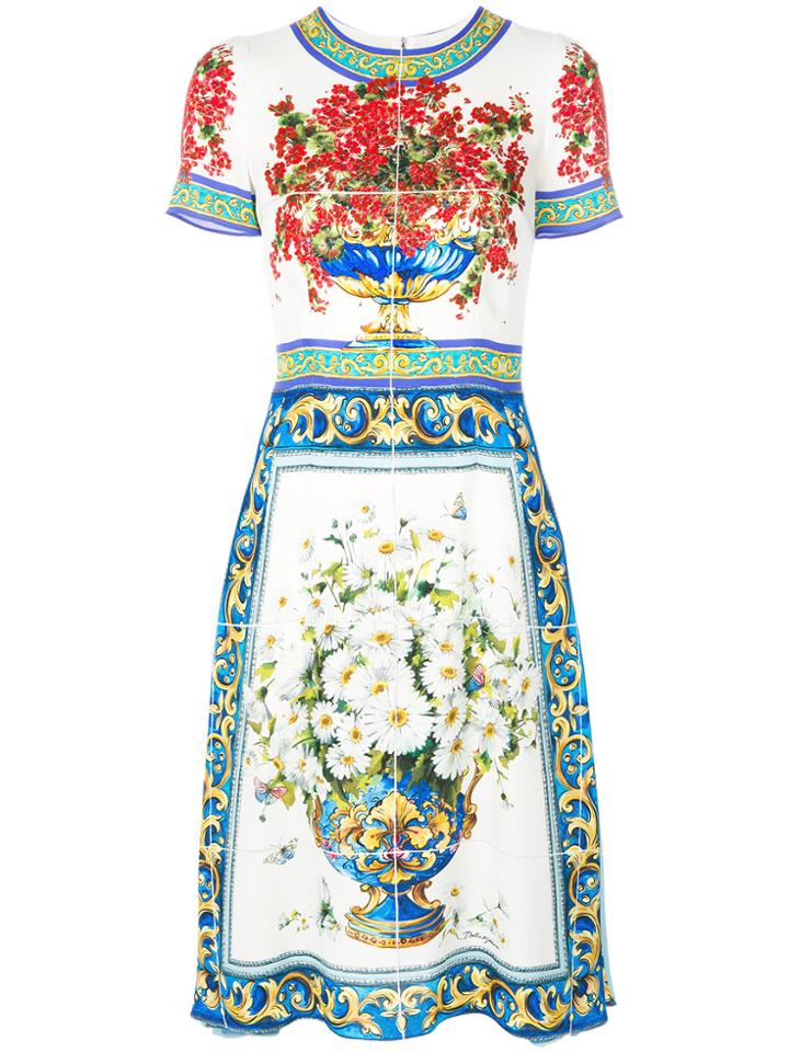 Dolce & Gabbana Majolica Print Dress - Multicolour