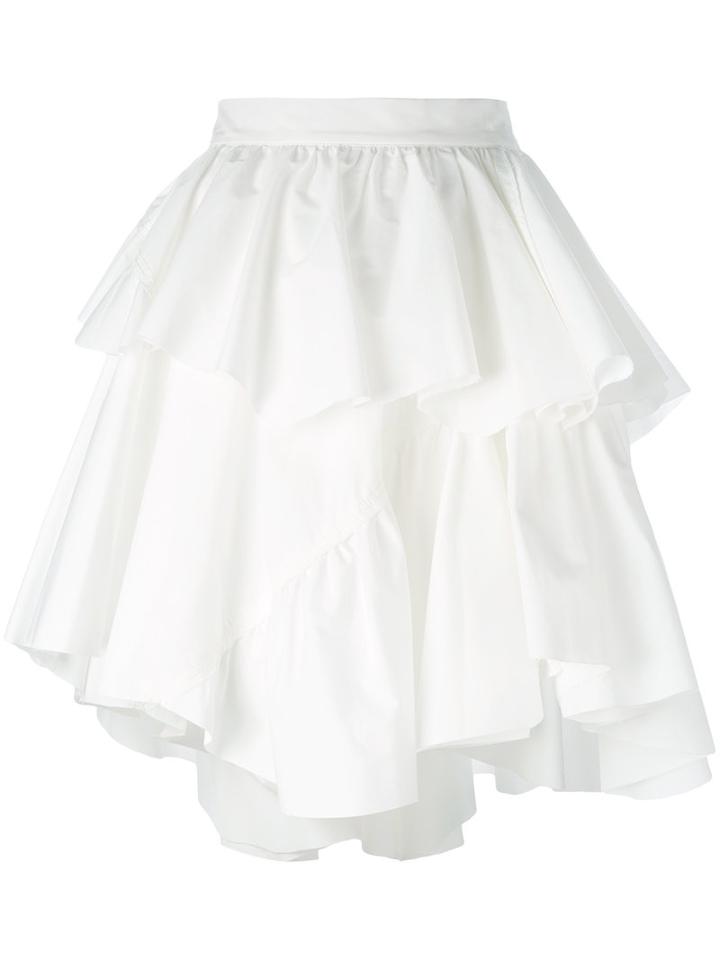 Philosophy Di Lorenzo Serafini - Layered Mini Skirt - Women - Cotton - 42, White, Cotton