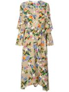 Diane Von Furstenberg Alice Floral Print Dress - Gold
