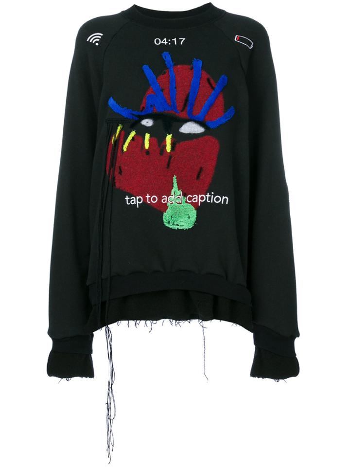 Maison Margiela Graphic Applique Detail Sweatshirt - Black