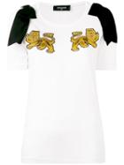 Lion Embroidered T-shirt - Women - Cotton - S, White, Cotton, Dsquared2