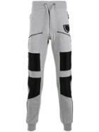 Philipp Plein Leather Panel Track Pants - Grey