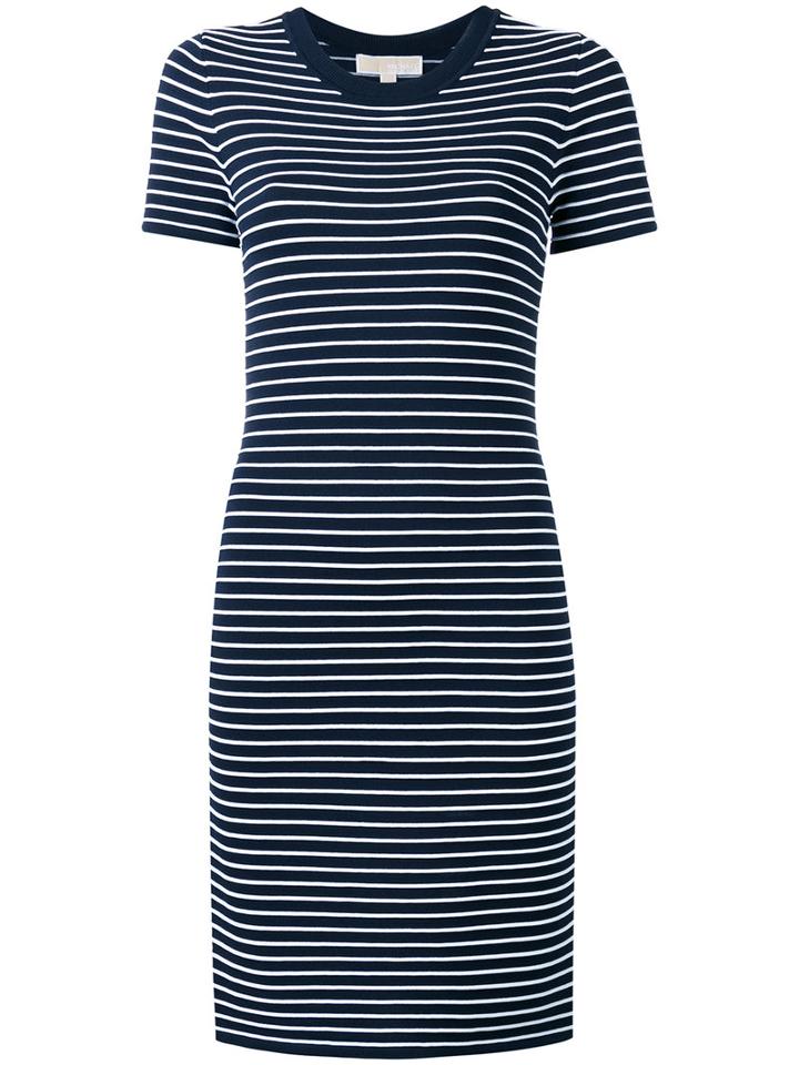 Michael Michael Kors - Striped Dress - Women - Nylon/spandex/elastane/viscose - Xs, Blue, Nylon/spandex/elastane/viscose