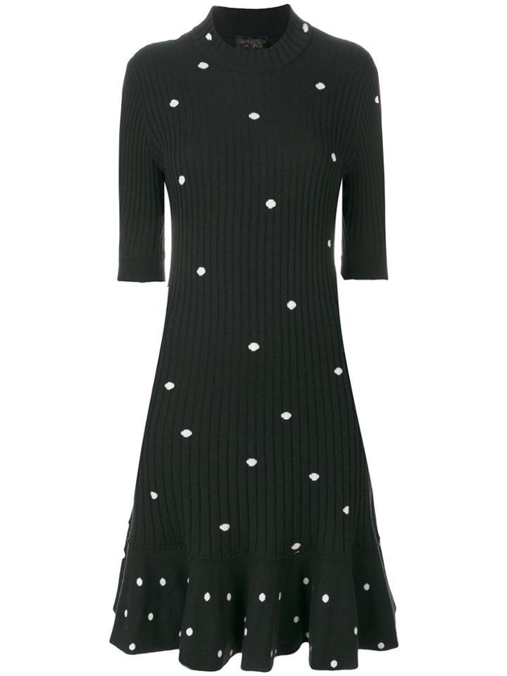 Giambattista Valli Polka Dot Sweater Dress - Black