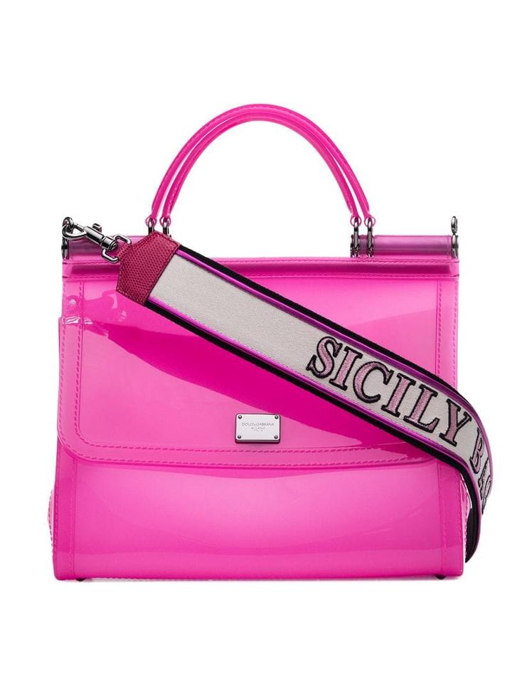 Dolce & Gabbana Pink Sicily Transparent Pvc Shoulder Bag