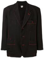 Issey Miyake Vintage 1980's Contrast-stitch Jacket - Black