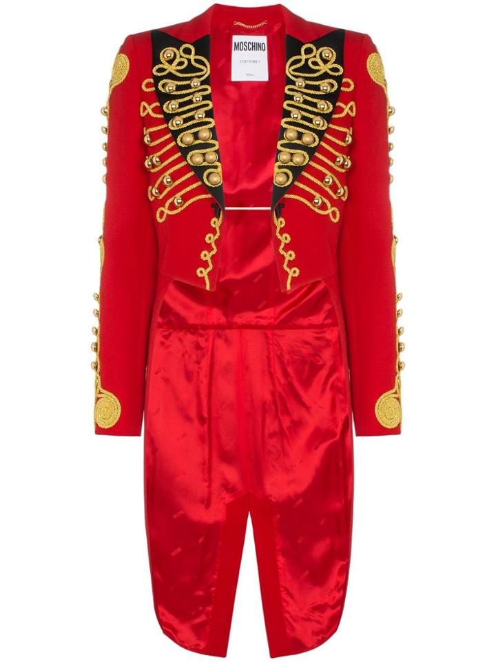 Moschino Embroidered Button Embellished Military Jacket