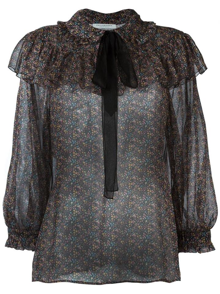Philosophy Di Lorenzo Serafini Ruffled Bow Neck Blouse