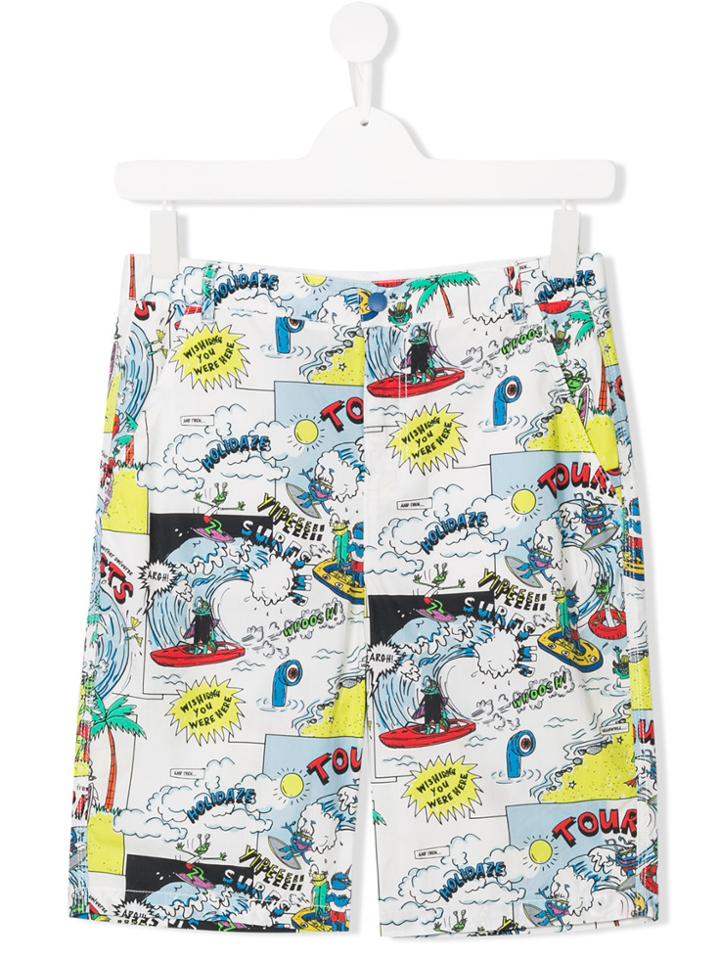 Stella Mccartney Kids Josh Holiday Print Shorts - Multicolour