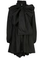 Adam Lippes Oversized Bow Detail Coat - Black