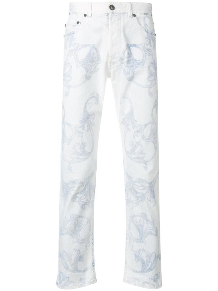 Versace Baroque Motif Jeans - Blue
