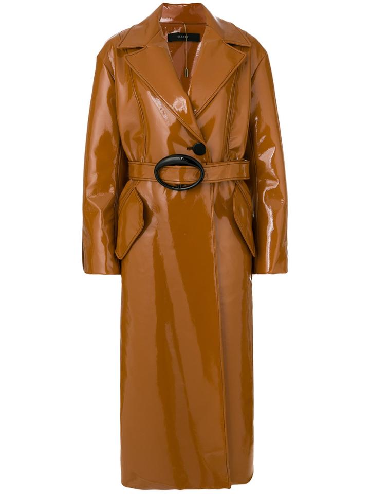 Ellery Belted Trench Coat - Brown
