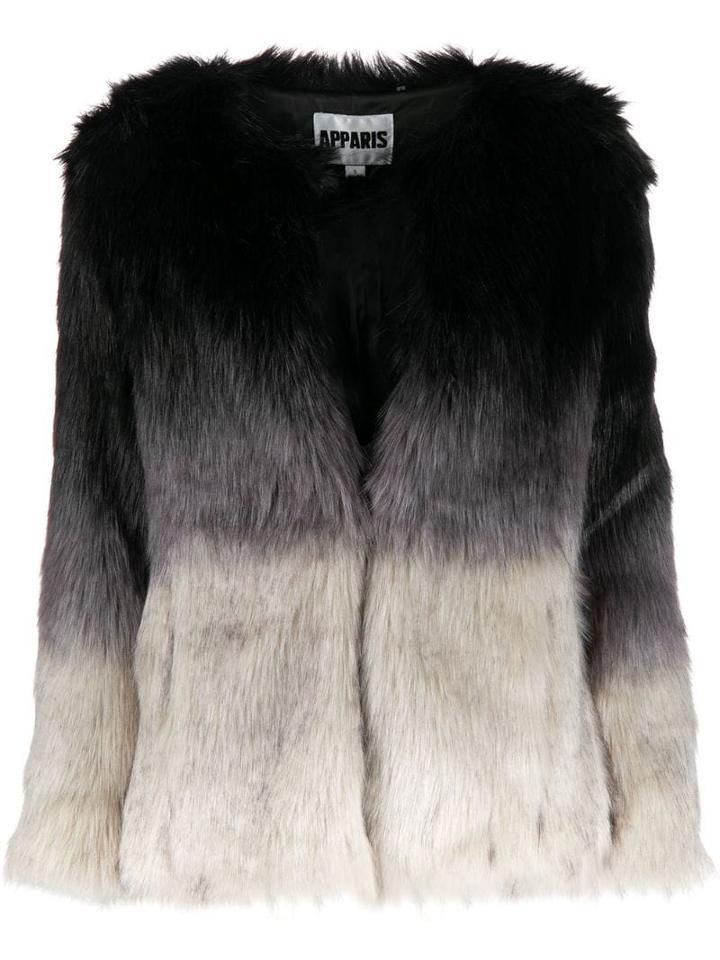 Apparis Tonal Faux Fur Jacket - Black