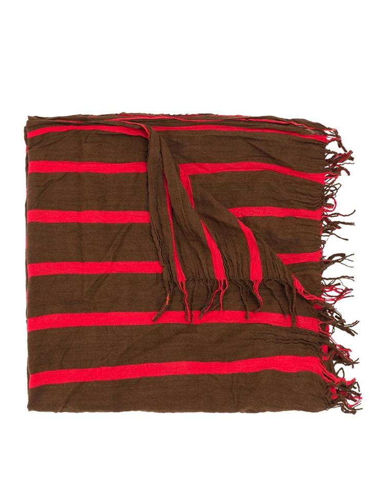 Uma Wang Striped Scarf, Men's, Green, Virgin Wool