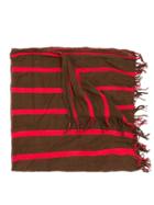 Uma Wang Striped Scarf, Men's, Green, Virgin Wool
