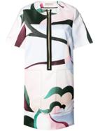 Emilio Pucci Front Zip T-shirt Dress - Pink & Purple