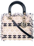 Christian Dior Vintage Lady Dior Tweed 2-way Handbag - Blue