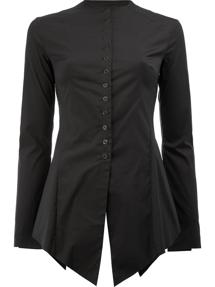 Masnada Pointed Hem Shirt, Women's, Size: 40, Black, Cotton/polyamide/spandex/elastane