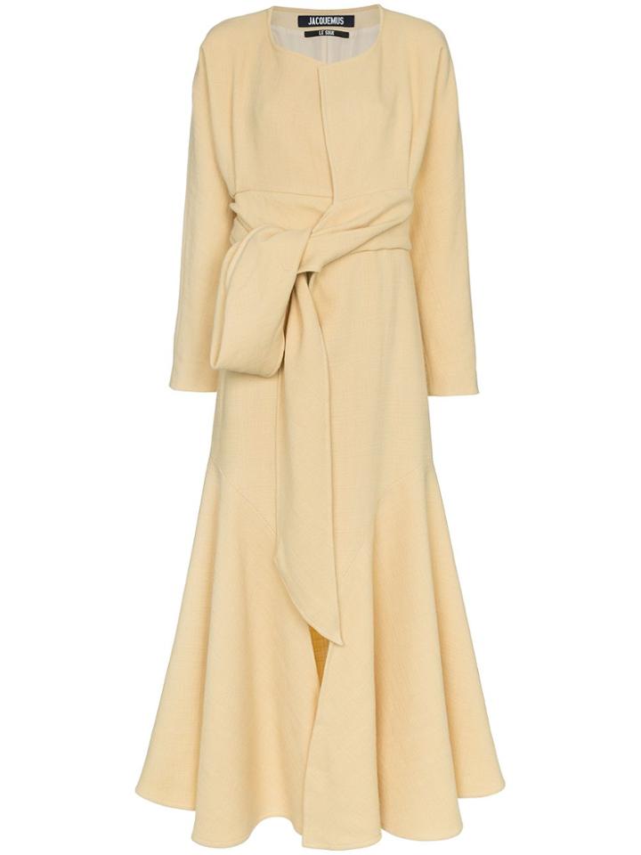 Jacquemus Twist Front Maxi Dress - Yellow