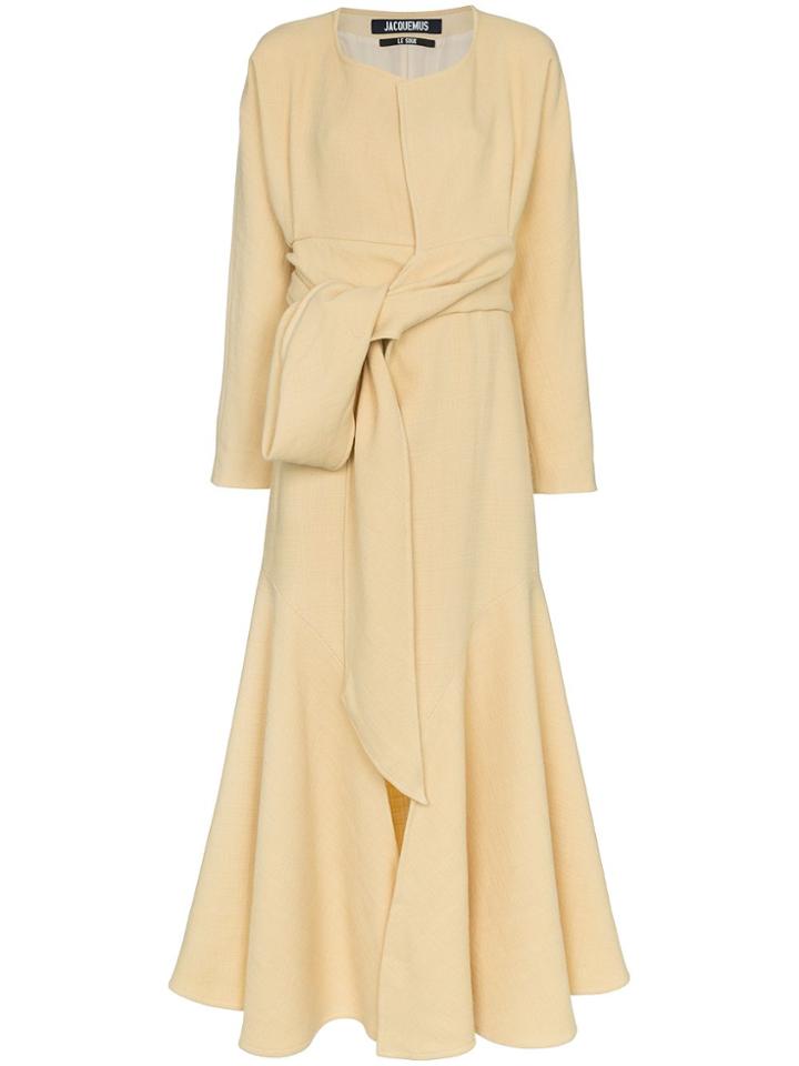 Jacquemus Twist Front Maxi Dress - Yellow