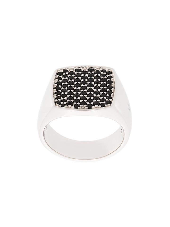 Tom Wood Studded Square Ring - Metallic
