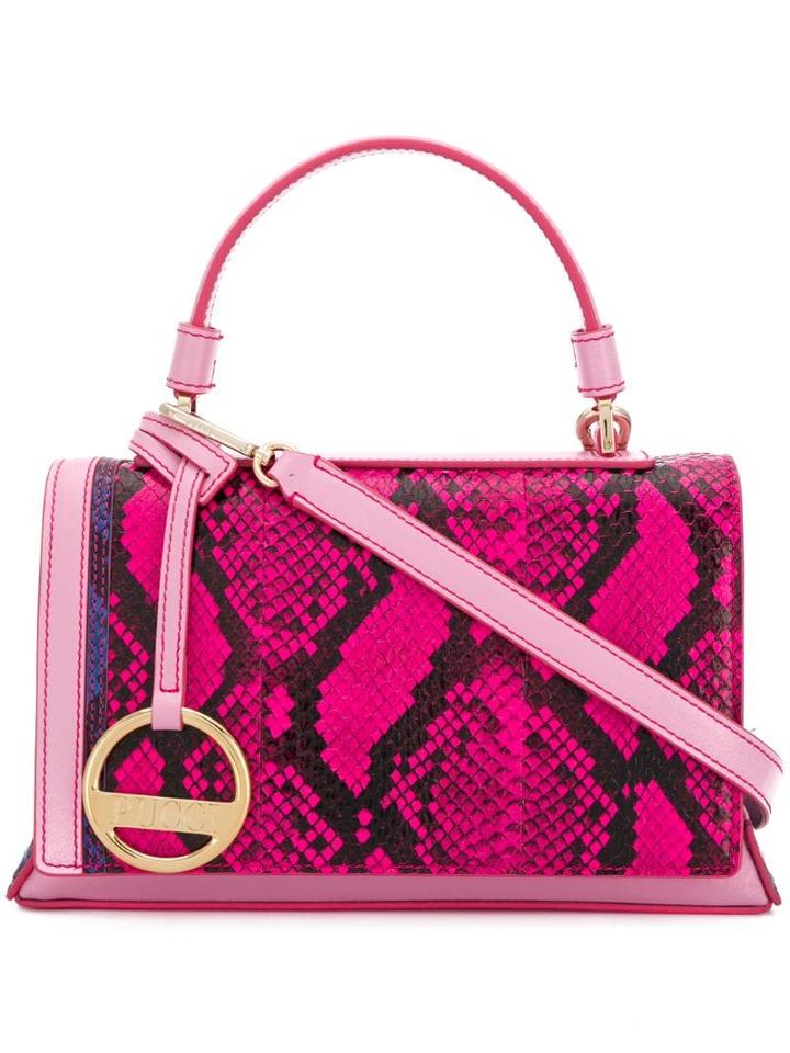 Emilio Pucci Fuchsia And Pink Elaphe Pilot Bag