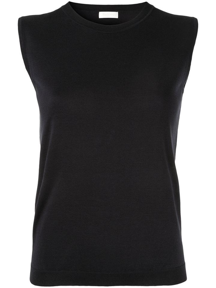 Ballsey Sleeveless Fine Knit Top - Black