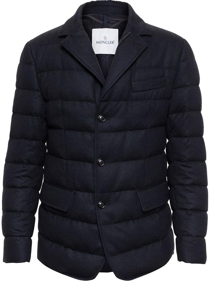 Moncler 'rodin' Padded Jacket, Men's, Size: Xl, Black, Feather Down/nylon/polyester/wool