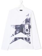Diesel Kids Teen Speaker Print T-shirt - White