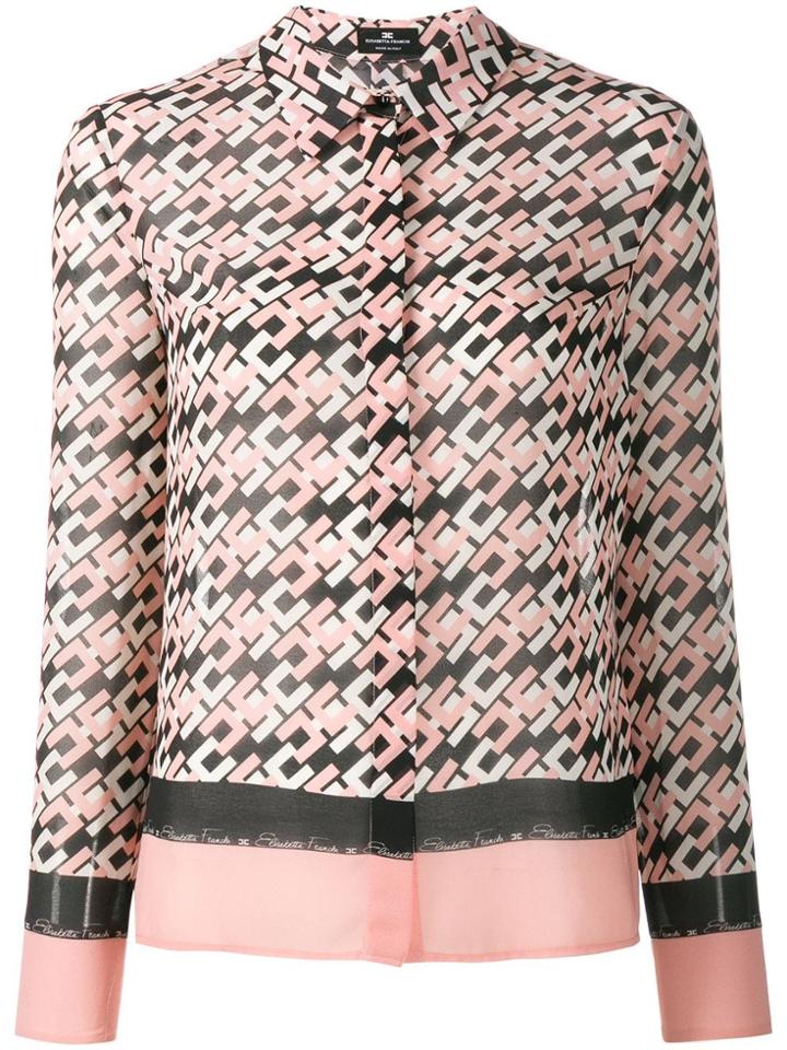 Elisabetta Franchi Logo Print Shirt - Pink
