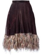 Marco De Vincenzo Metallic (grey) Pleated Skirt, Women's, Size: 42, Polyester/polyamide