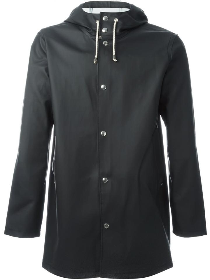 Stutterheim 'stockholm' Rain Coat, Men's, Size: Small, Black, Cotton/polyester/pvc