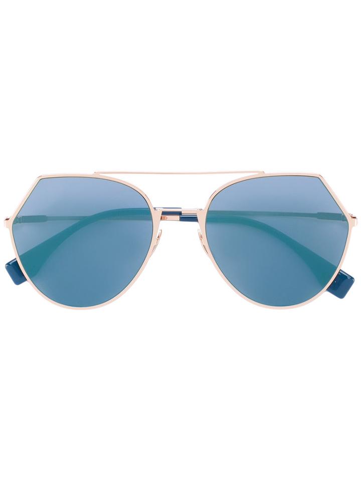 Fendi Eyewear - Eyeline Sunglasses - Women - Metal (other) - 55, Grey, Metal (other)