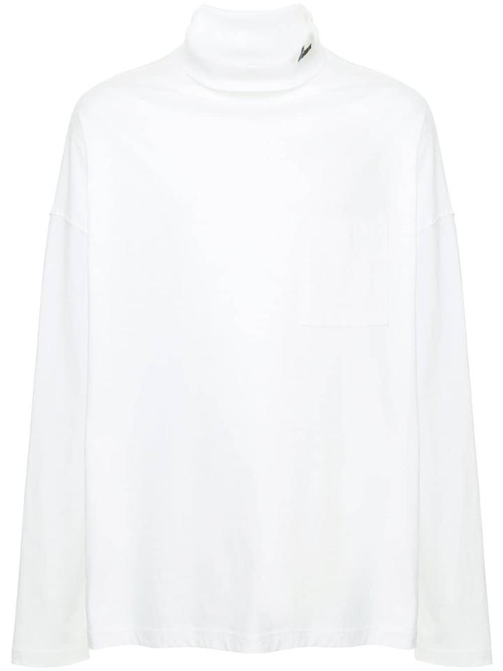 We11done Jersey Turtleneck Top - White