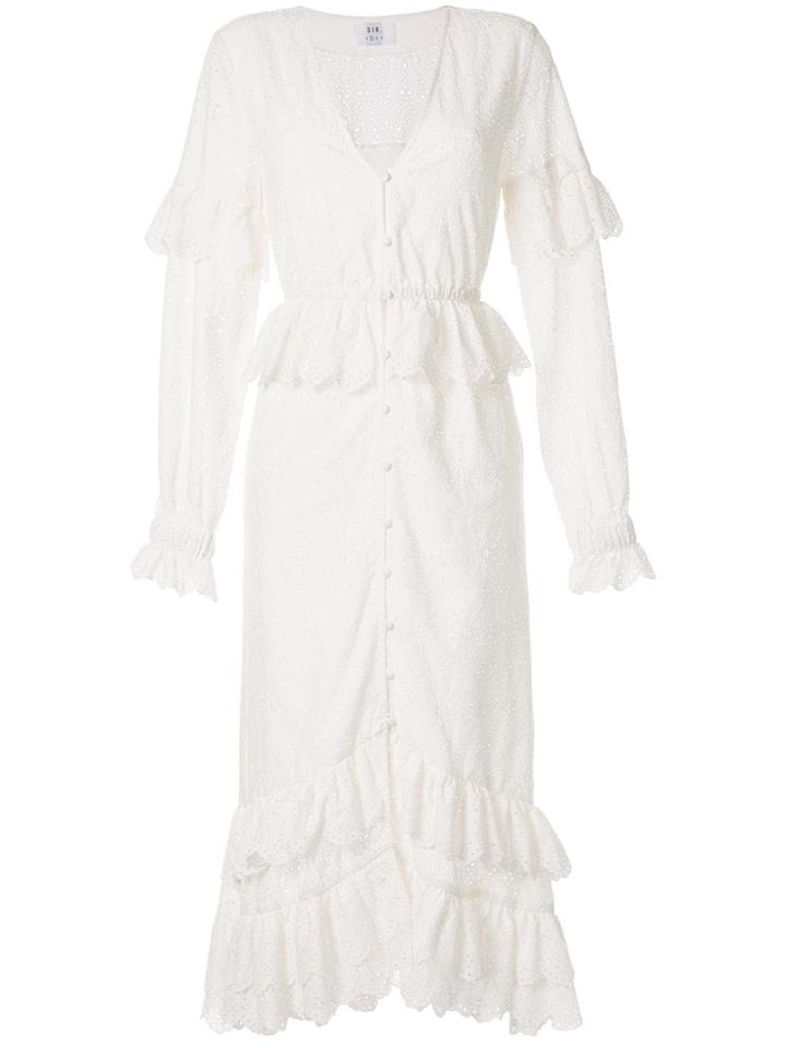 Sir. Amelie Ruffle Long Dress - White