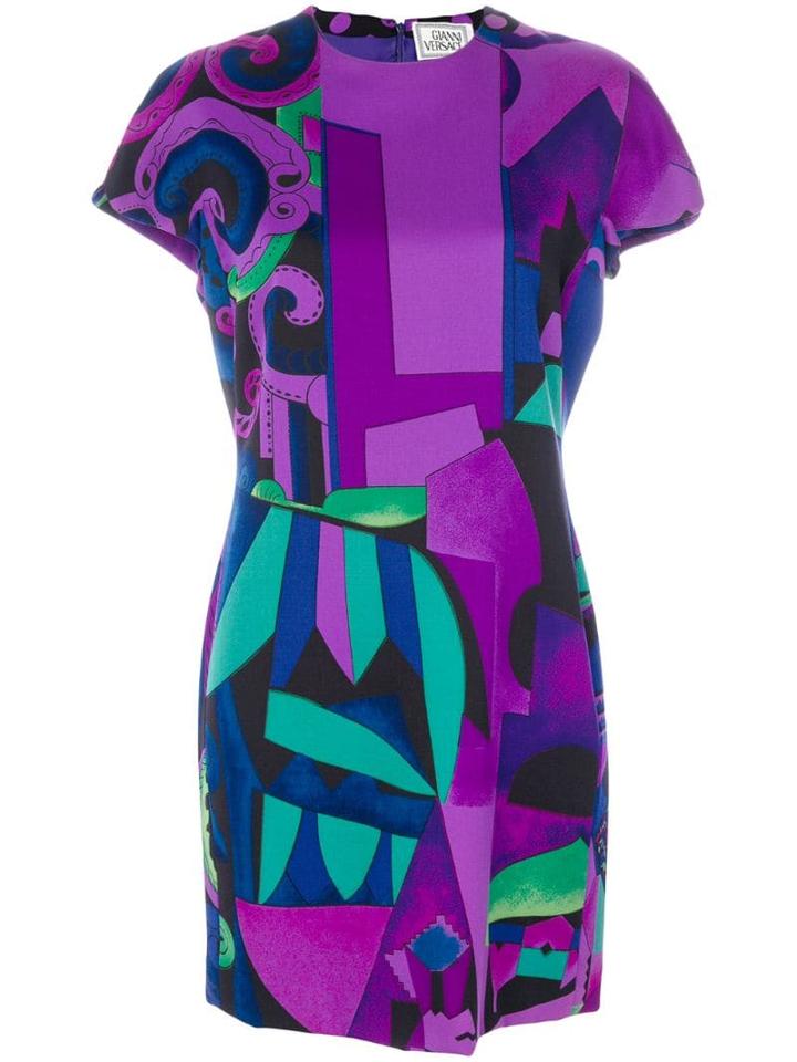 Versace Pre-owned Short Sleeved Dress - Purple