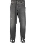 Versace Jeans Ripped Straight-leg Jeans - Grey