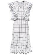 Reinaldo Lourenço Check Print Dress - White